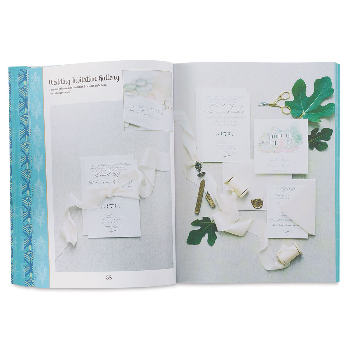 Creative Lettering and Beyond: Timeless Calligraphy - Spread of finished Wedding invitations
