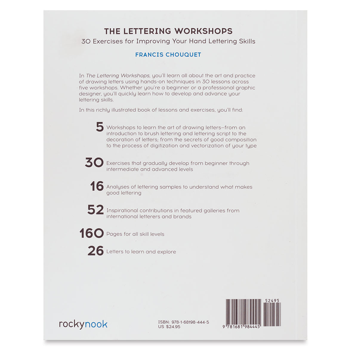 The Lettering Workshops - Back cover of Book
