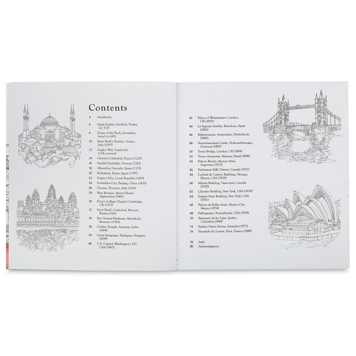 Landmarks of the World Coloring Book