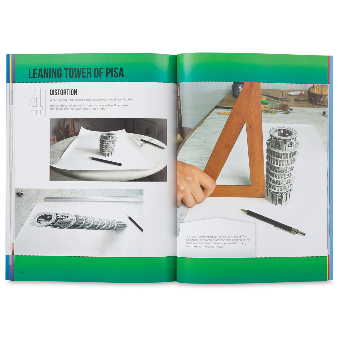 The Art of 3D Drawing - Spread on Drawing the Leaning Tower of Pisa
