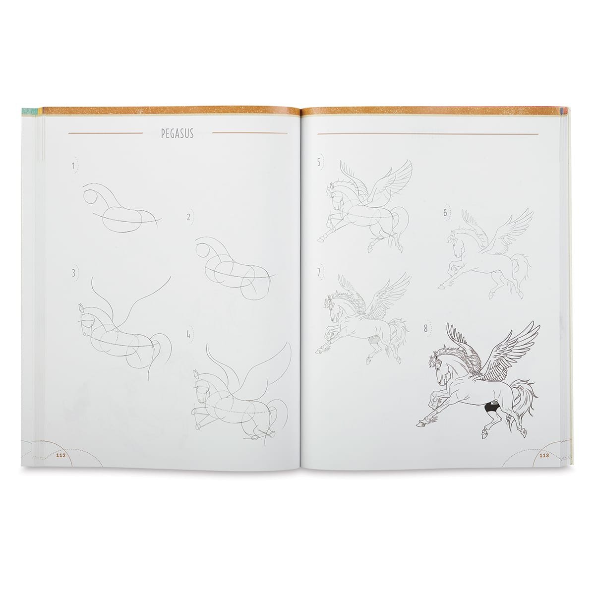 Big Book of Drawing Animals - Inside spread showing steps to draw a flying horse