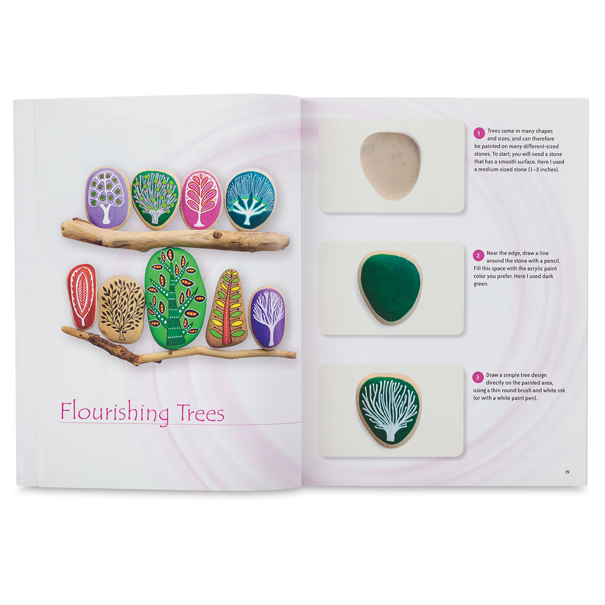 The Art of Stone Painting - Stones painted with Trees