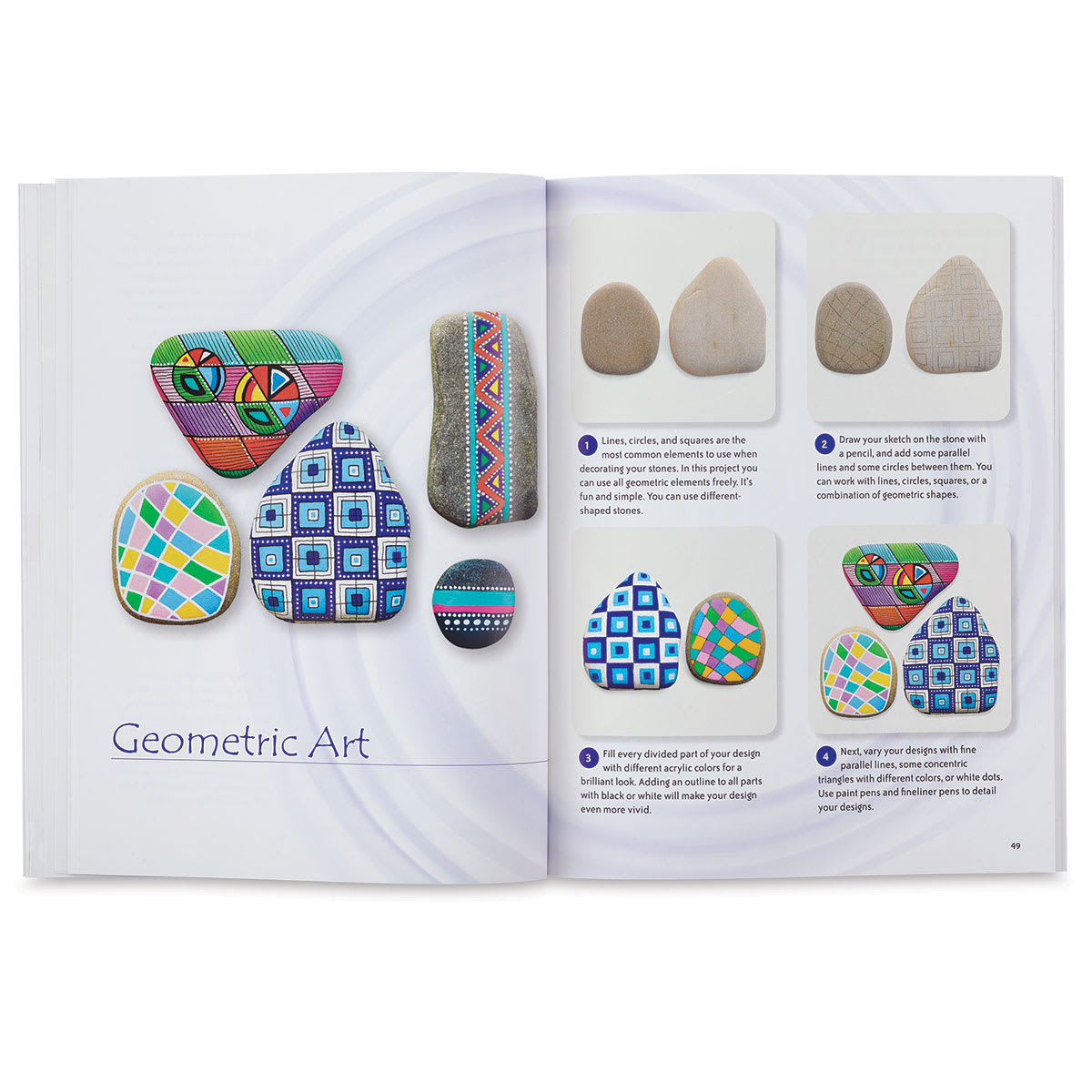 The Art of Stone Painting - Stones painted with Geometric designs

