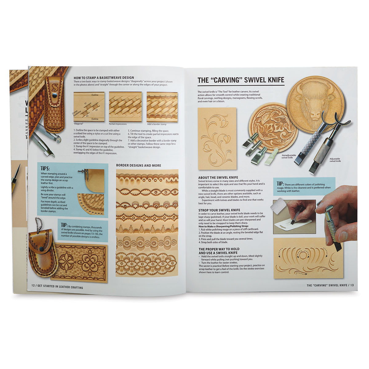 Get Started in Leather Crafting - Spread on stamping and carving Designs
