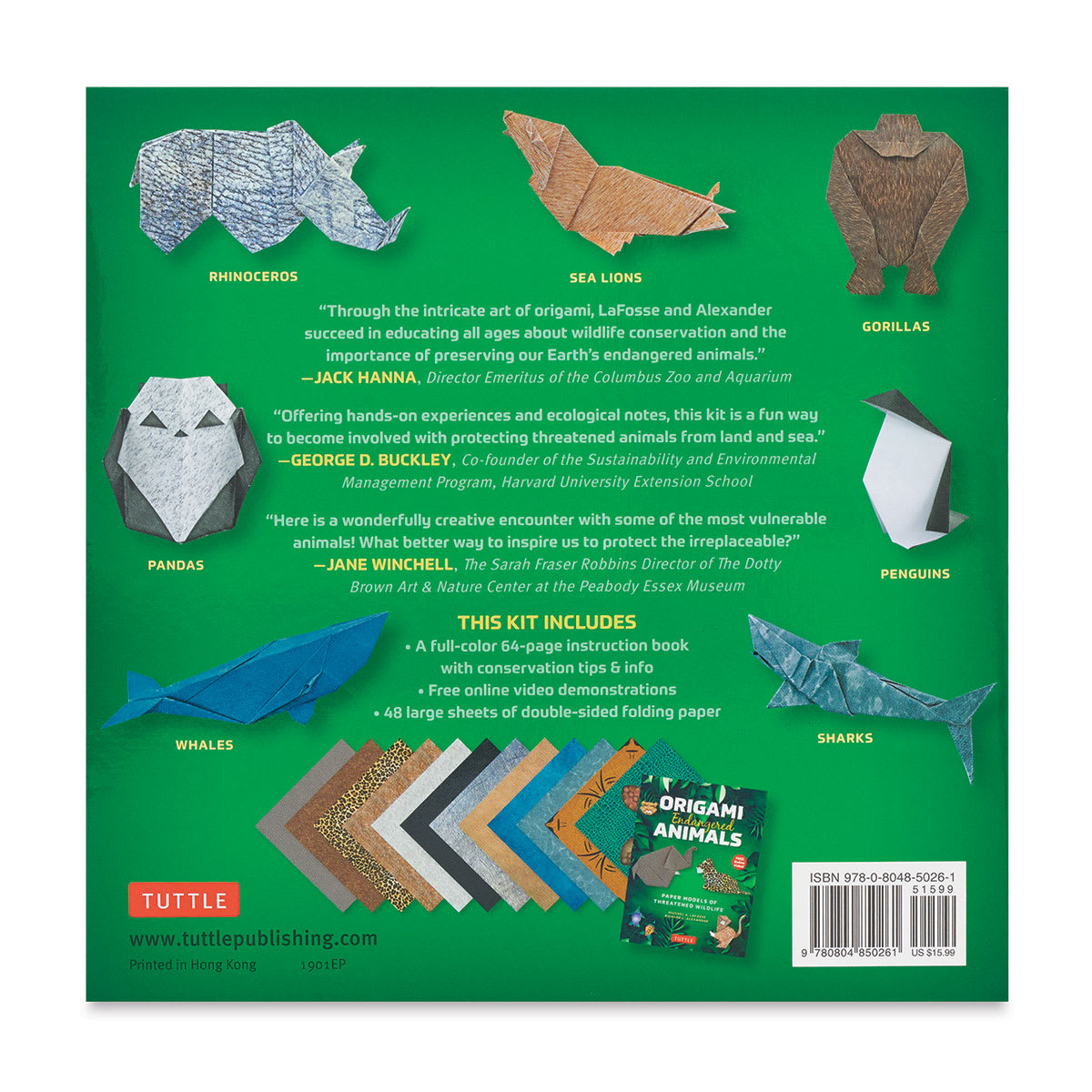 Origami Endangered Animals - Back of package