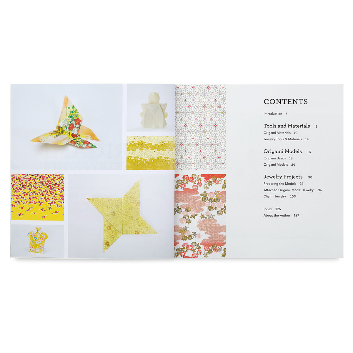 Origami Jewelry Motifs - Inside spread of Table of Contents
