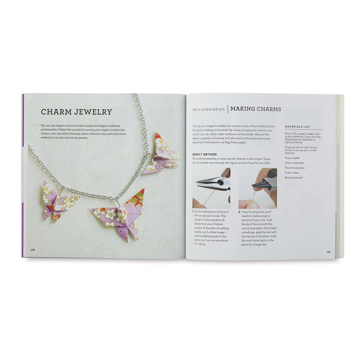 Origami Jewelry Motifs - Inside spread on Making Charm Jewelry
