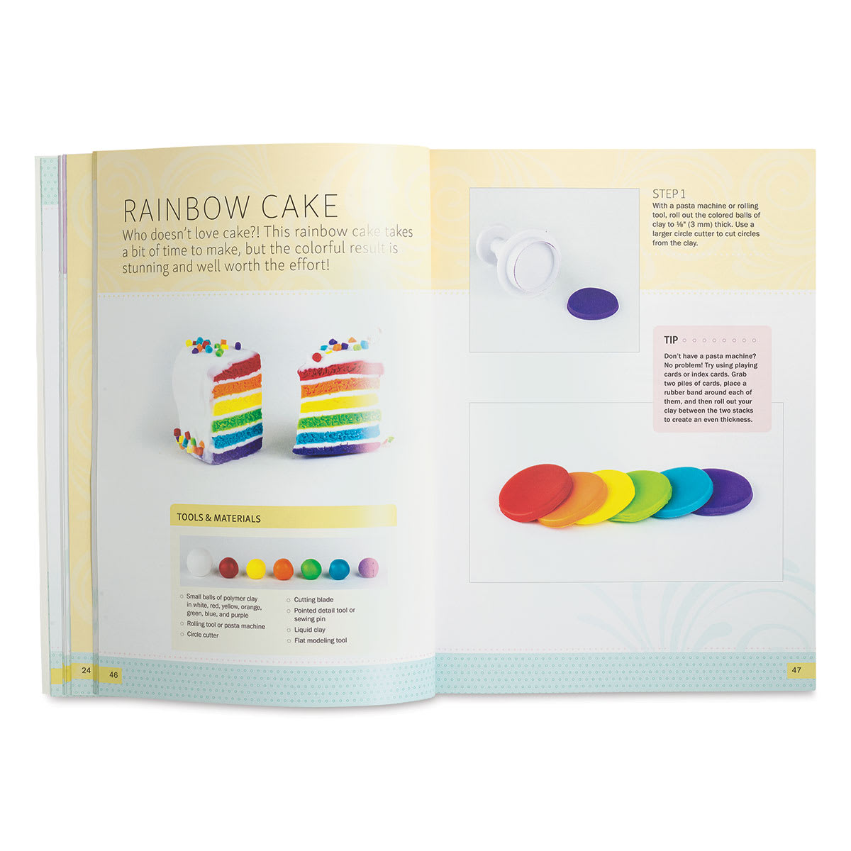 Polymer Clay for Beginners - Steps to make a Rainbow Cake from Clay
