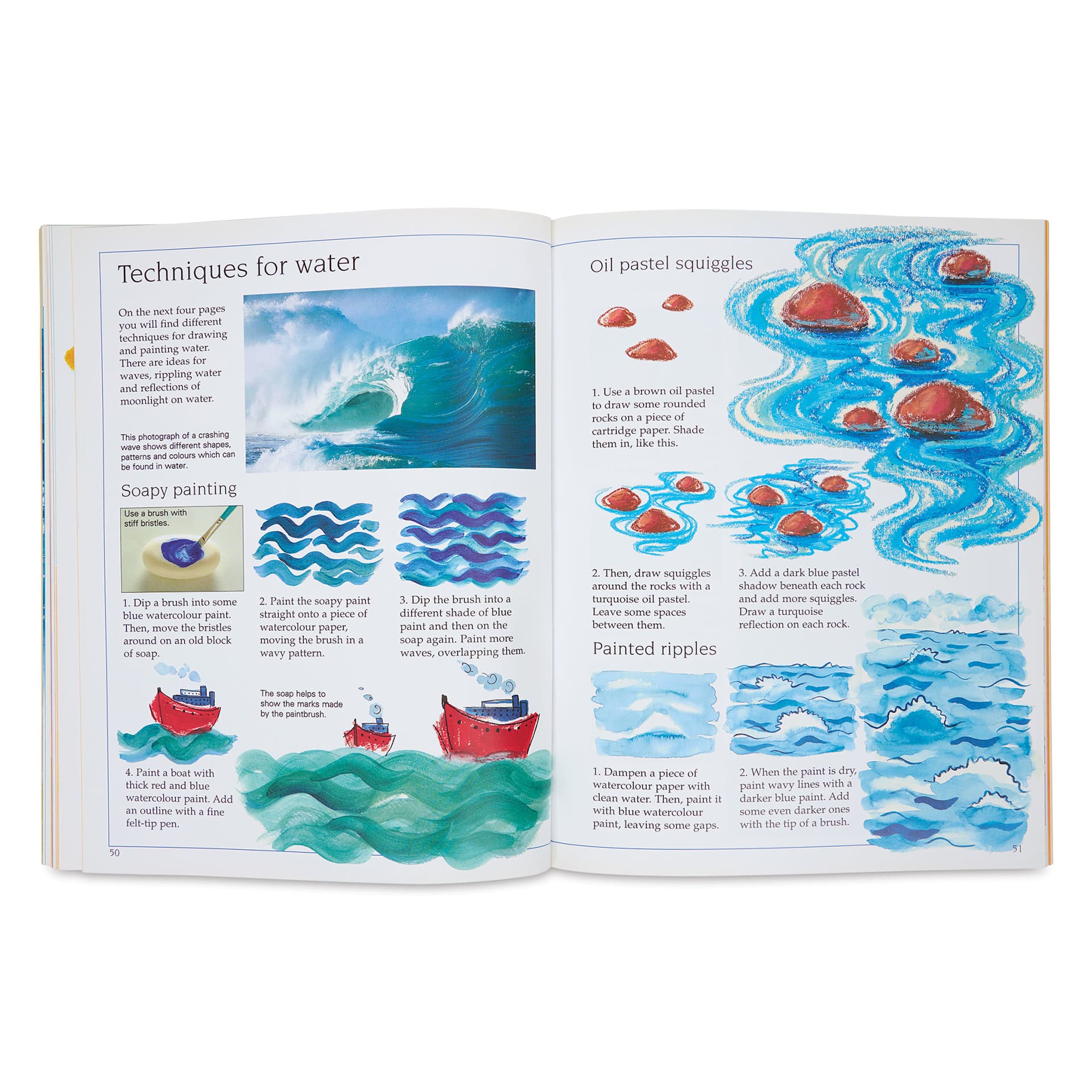 The Usborne Book of Art Skills, techniques for water