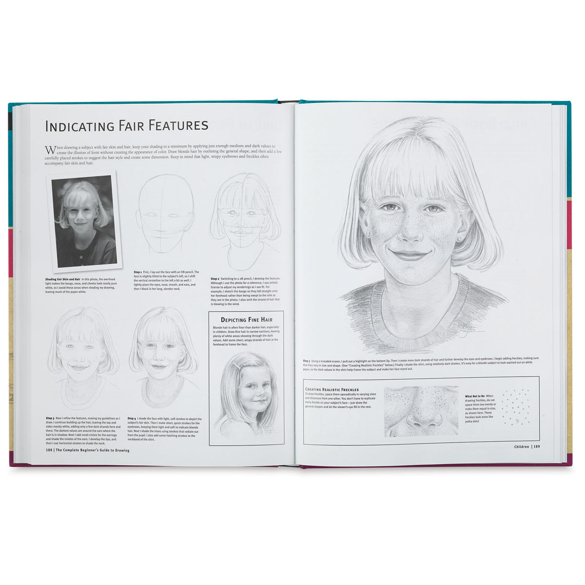 The Complete Beginner's Guide to Drawing - Spread showing how to draw faces
