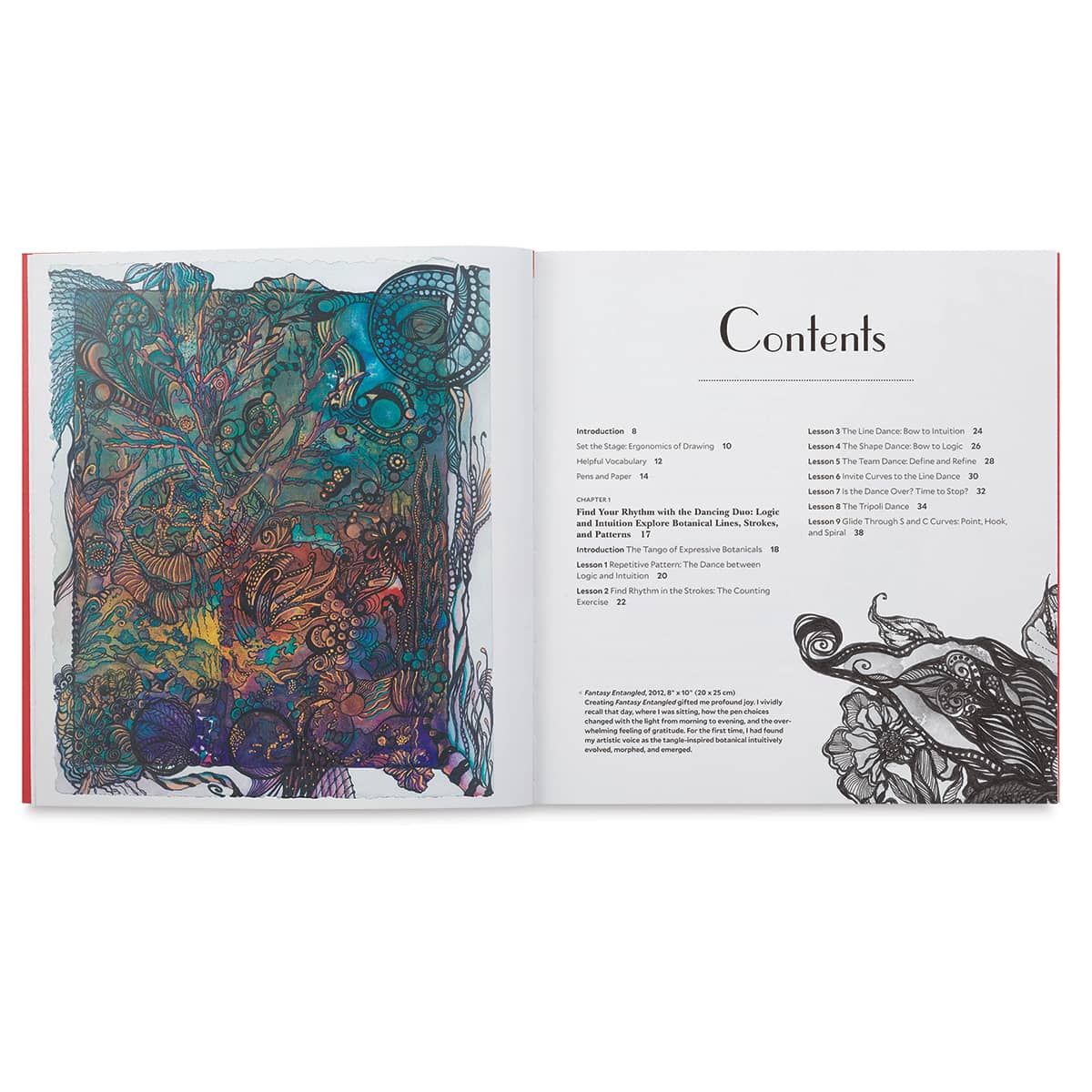 Tangle-Inspired Botanicals - Spread of Table of Contents
