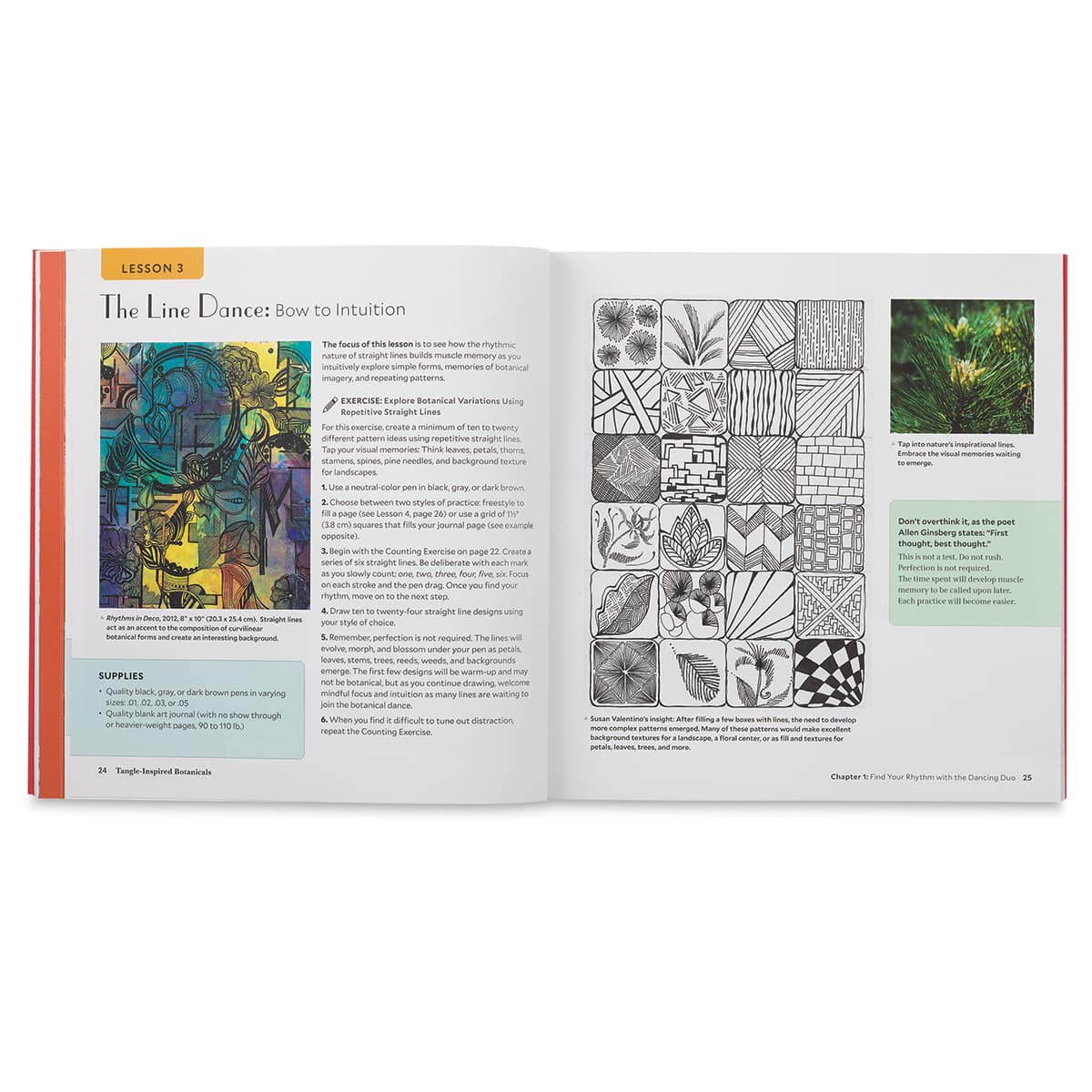 Tangle-Inspired Botanicals - Spread titled The Line Dance

