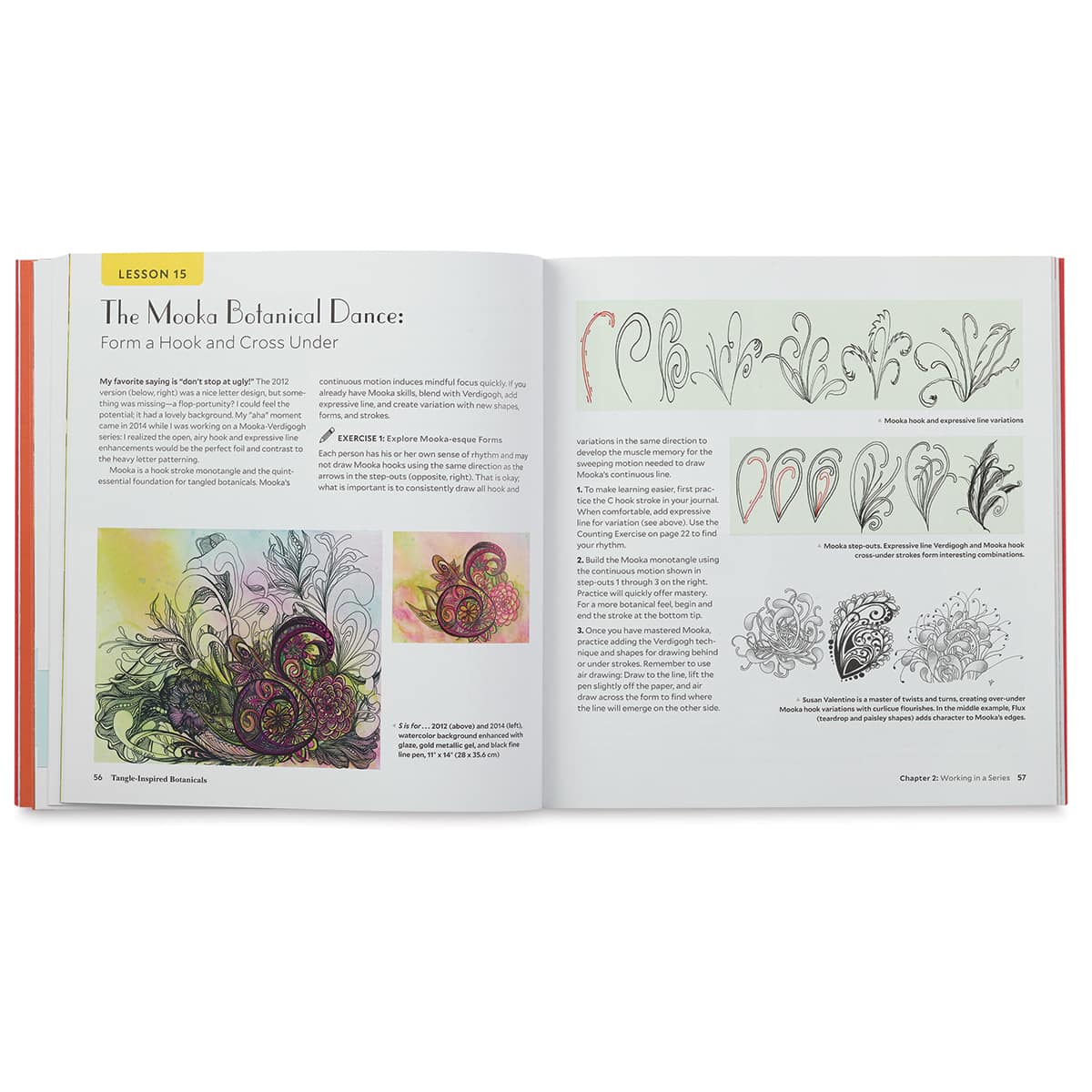 Tangle-Inspired Botanicals - Spread titled The Mooka Botanical Dance