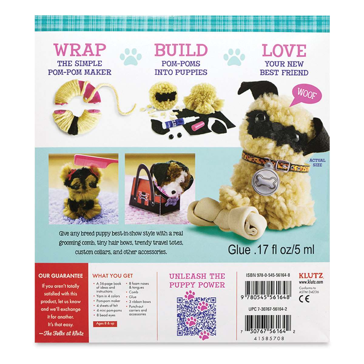 Klutz Pom-Pom Puppies - Back of Pom-Pom Puppies Kit