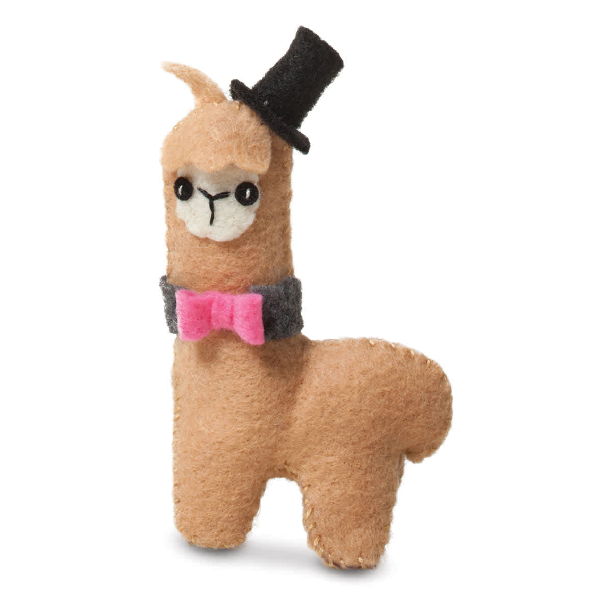 Klutz Sew Mini Animals - Finished stuffed Llama with top hat and bow tie