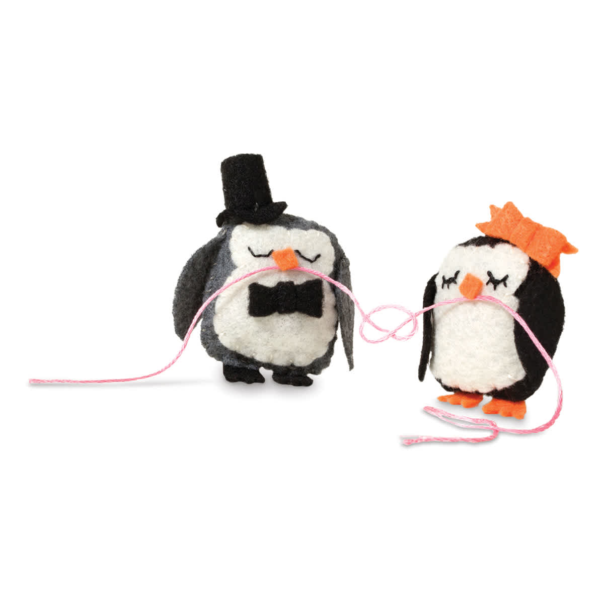 Klutz Sew Mini Animals - Finished tiny stuffed penguin couple