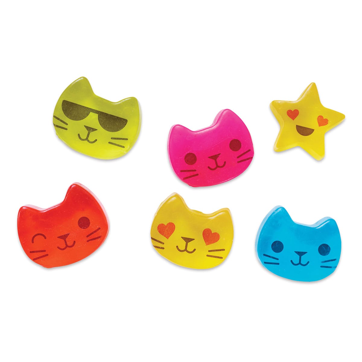 Klutz Make Your Own Soap - Finished examples of soap with emoji stickers