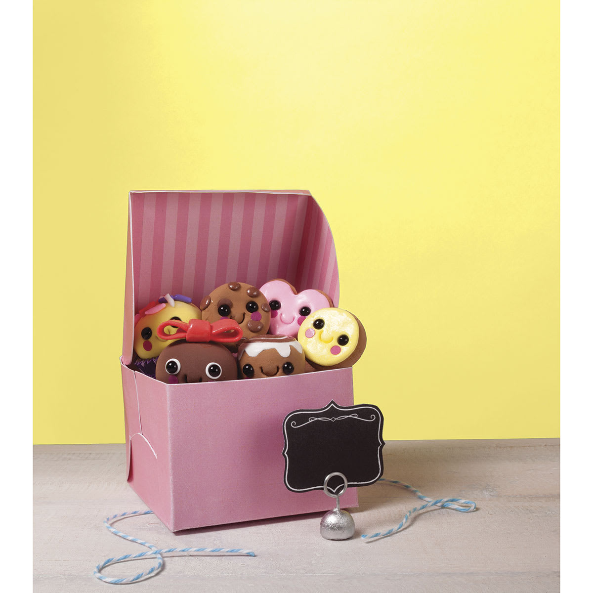 Klutz Mini Bake Shop - Finished example of multiple types of sculpted items in bakery box