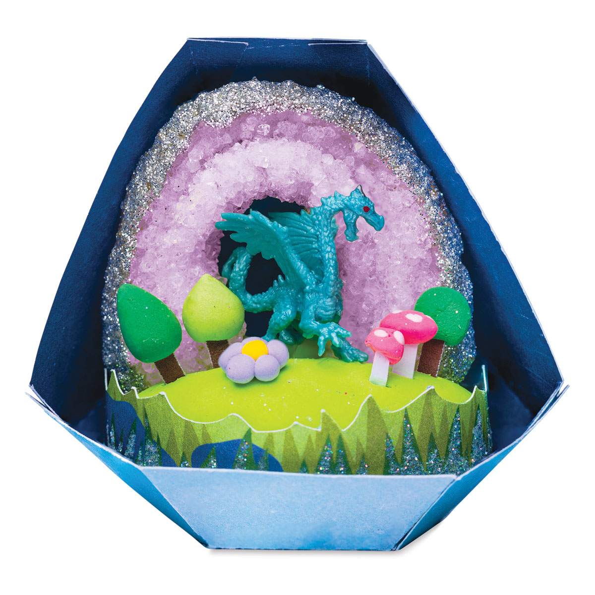Klutz Grow Your Own Crystal Mini Worlds - Completed Dragon Cave project