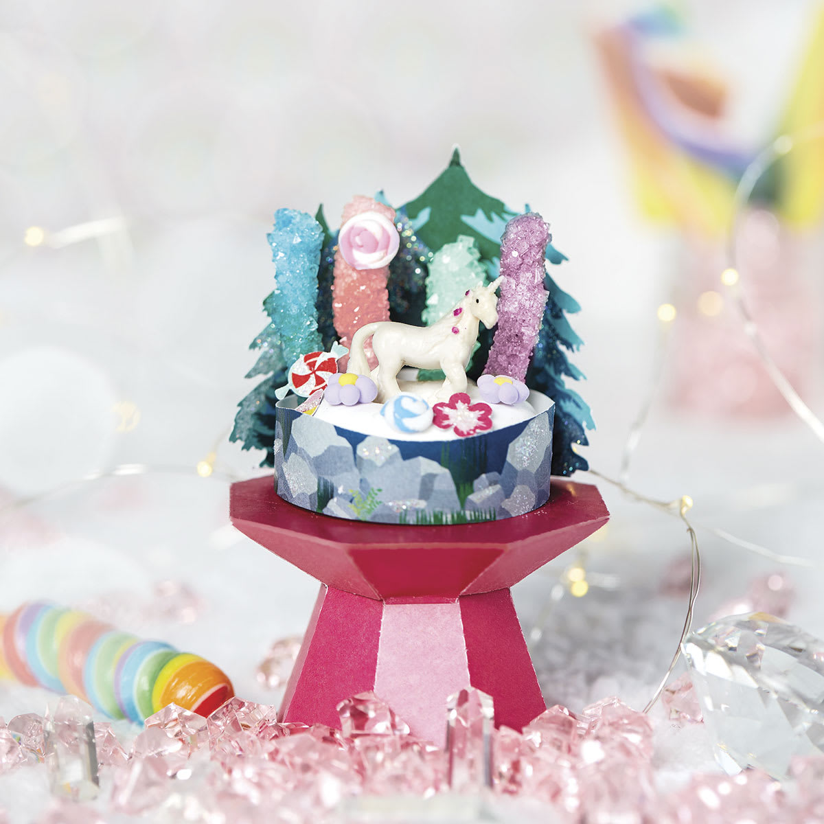 Klutz Grow Your Own Crystal Mini Worlds - Completed Unicorn Forest project