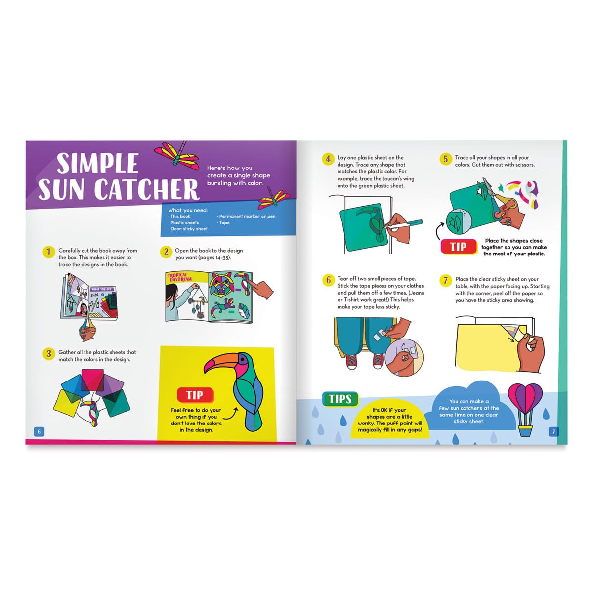 Klutz Sun Catchers - Inside spread of instruction book