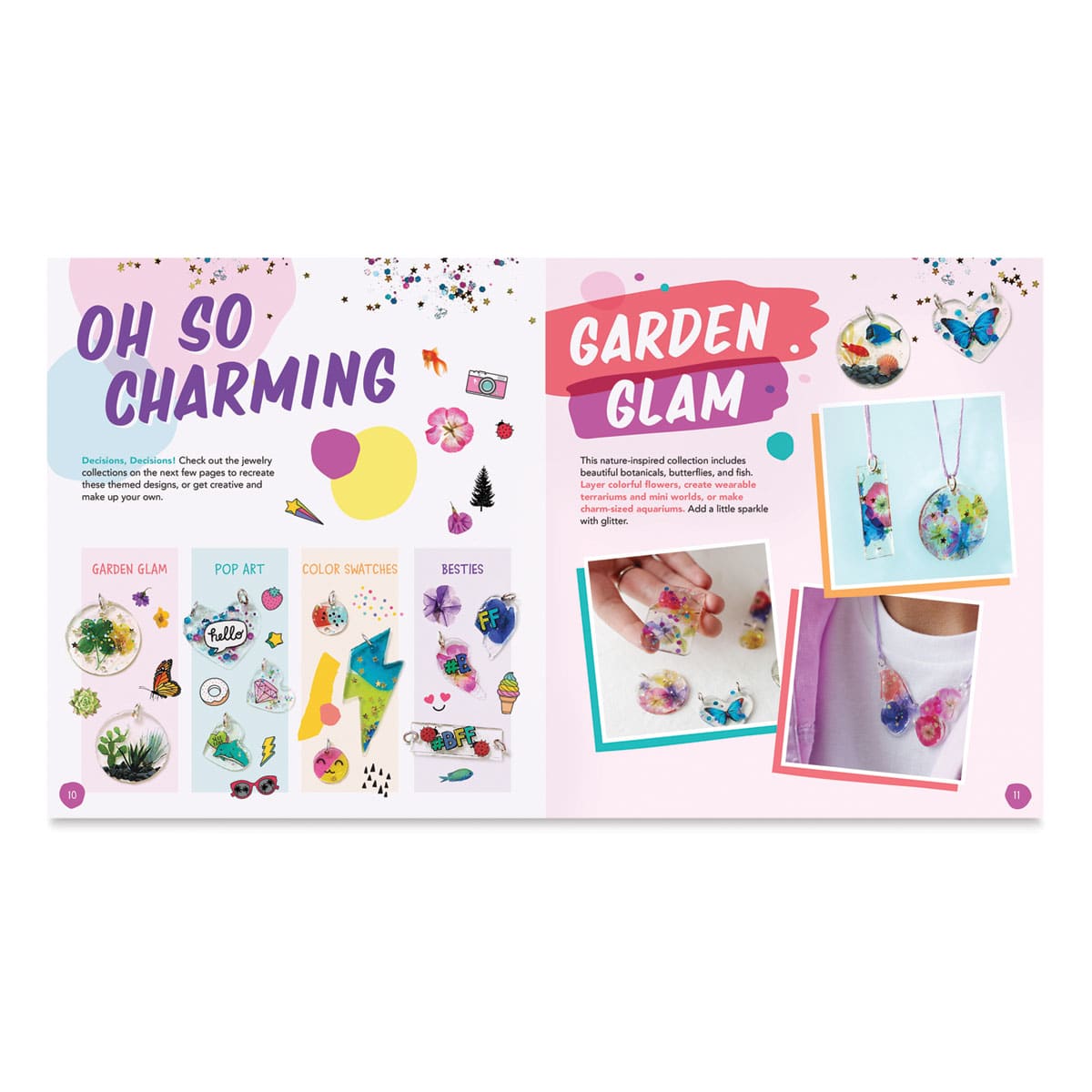 Make Your Own Glaze Craze Charms Kit - Instructions showing Floral and Bug Charms
