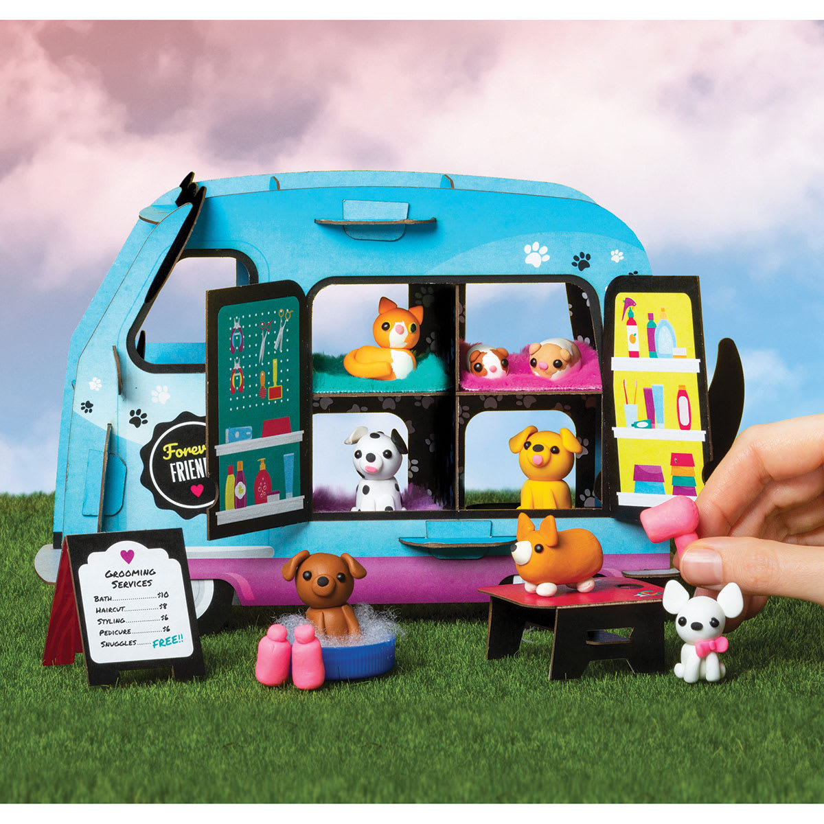 Klutz Mini Clay World Pet Adoption Truck, in-use