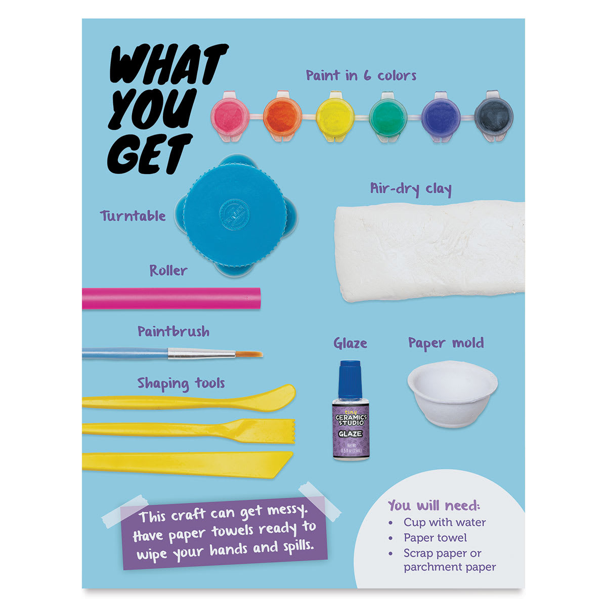 Klutz Tiny Ceramics Studio (back of packaging)