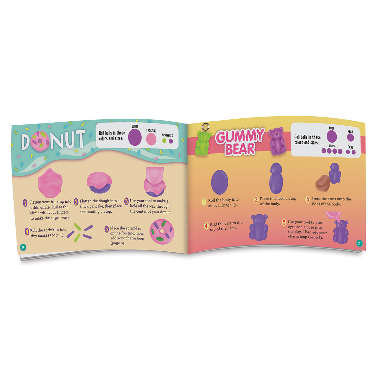 Klutz Clay Charm Bracelets - Super Sweet (book page)
