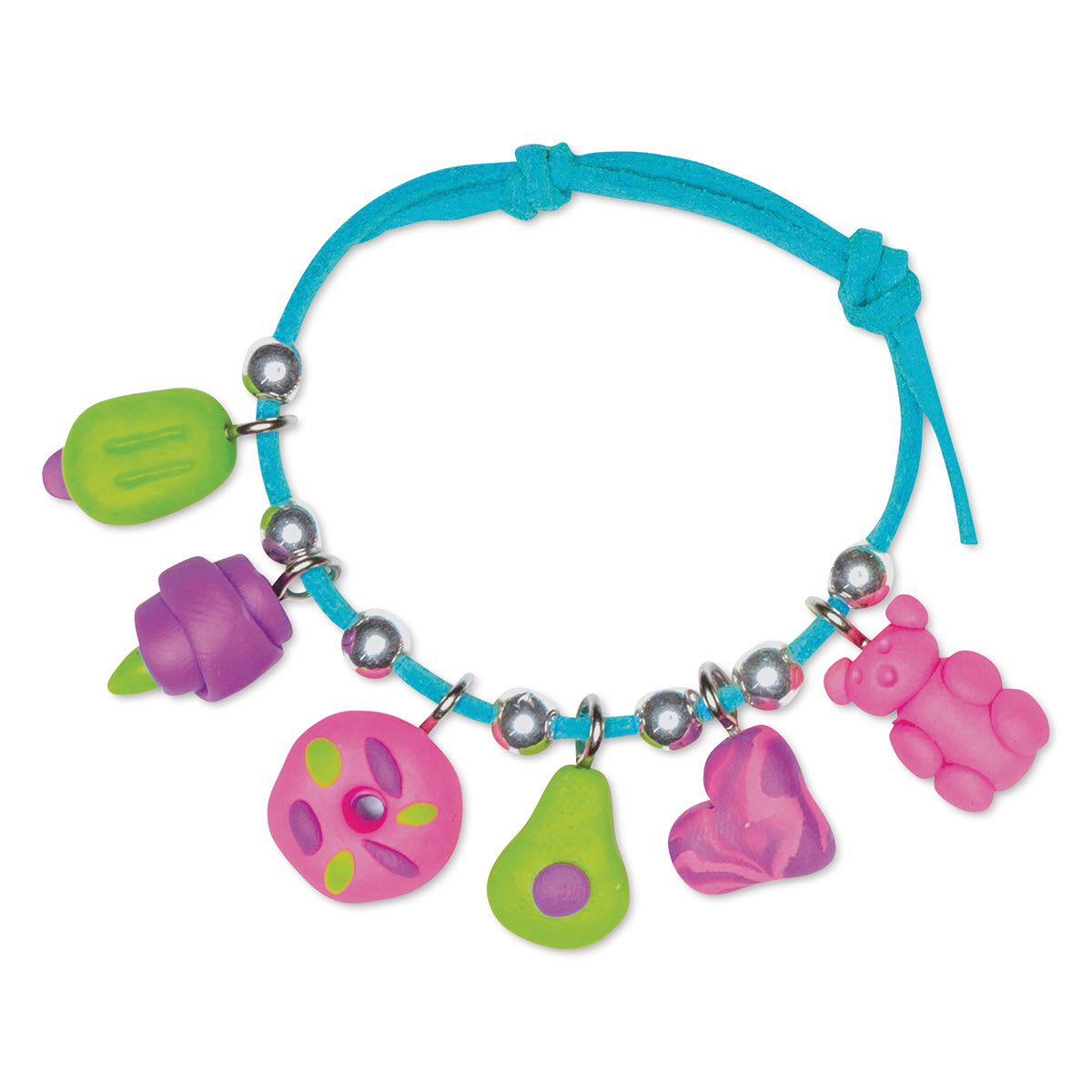 Klutz Clay Charm Bracelets, Super Sweet (finished bracelet with charms)
