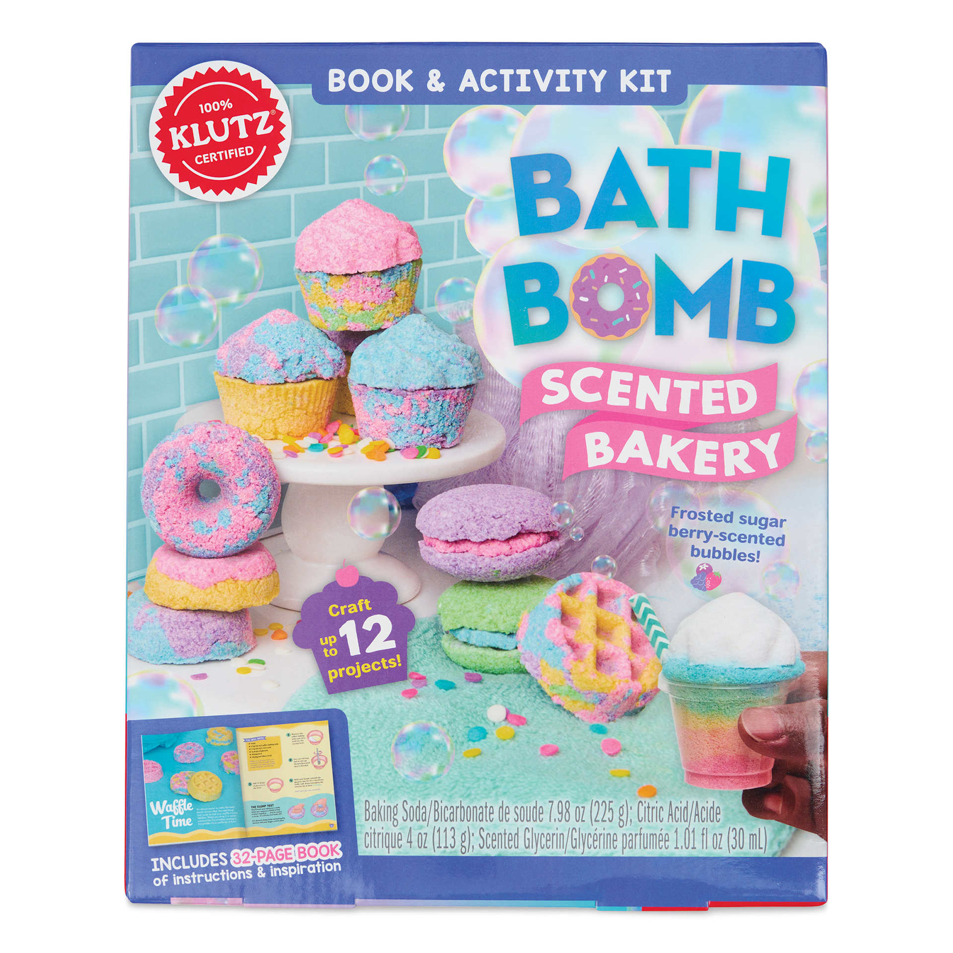 Klutz Bath Bomb Scented Bakery Kit, front of packaging