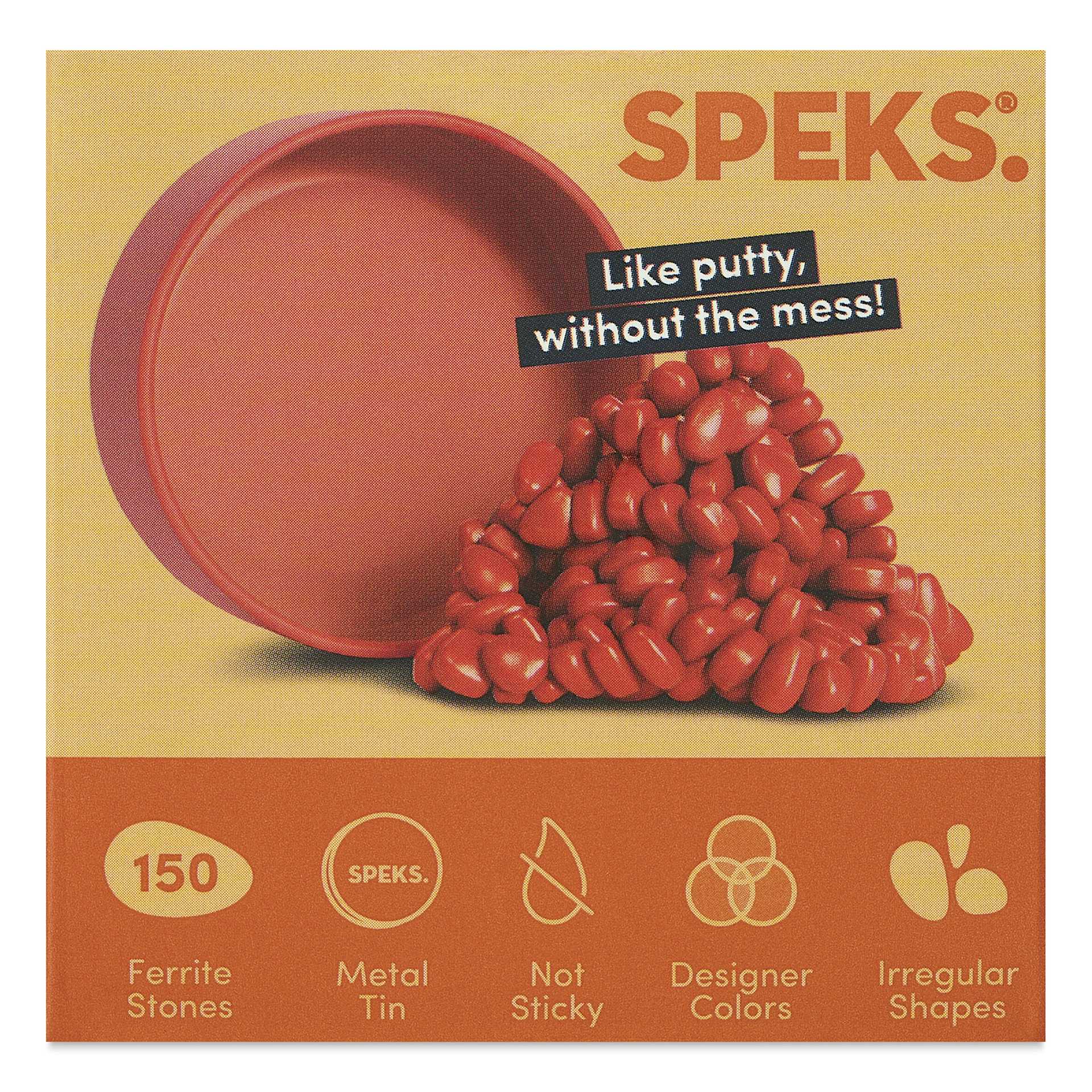 Speks Crags Magnetic Fidget Putty - Coral, back of packaging