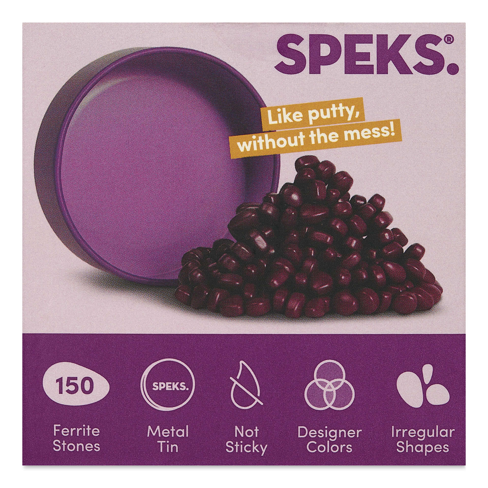Speks Crags Magnetic Fidget Putty - Iris, back of packaging