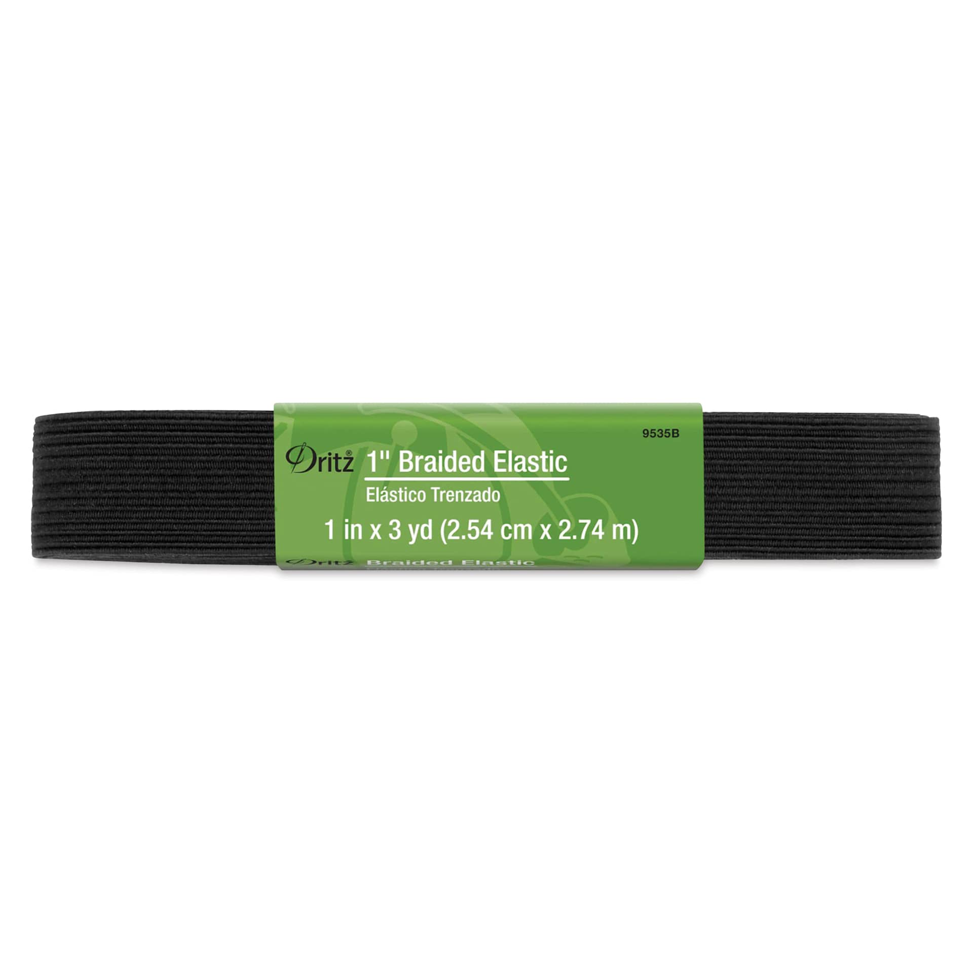 Dritz Braided Elastic - Black, 1" X 3 yds