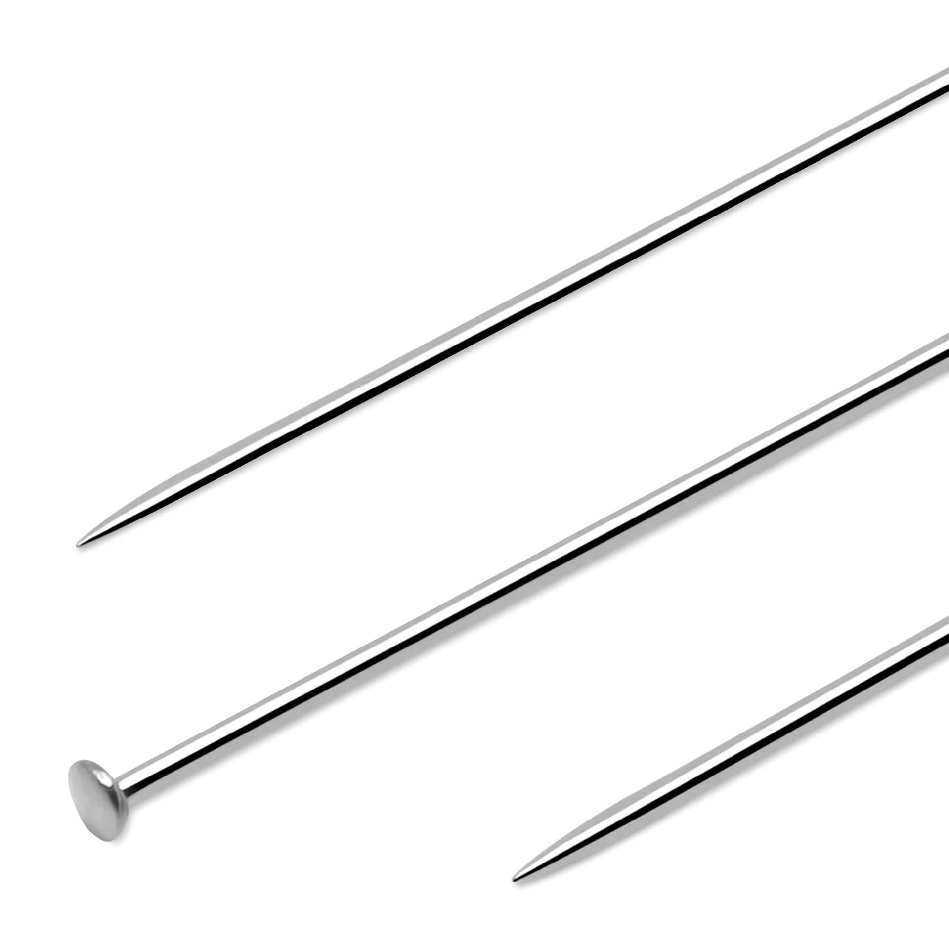Dritz Dressmaker Pins, close-up of the head and end of the pin