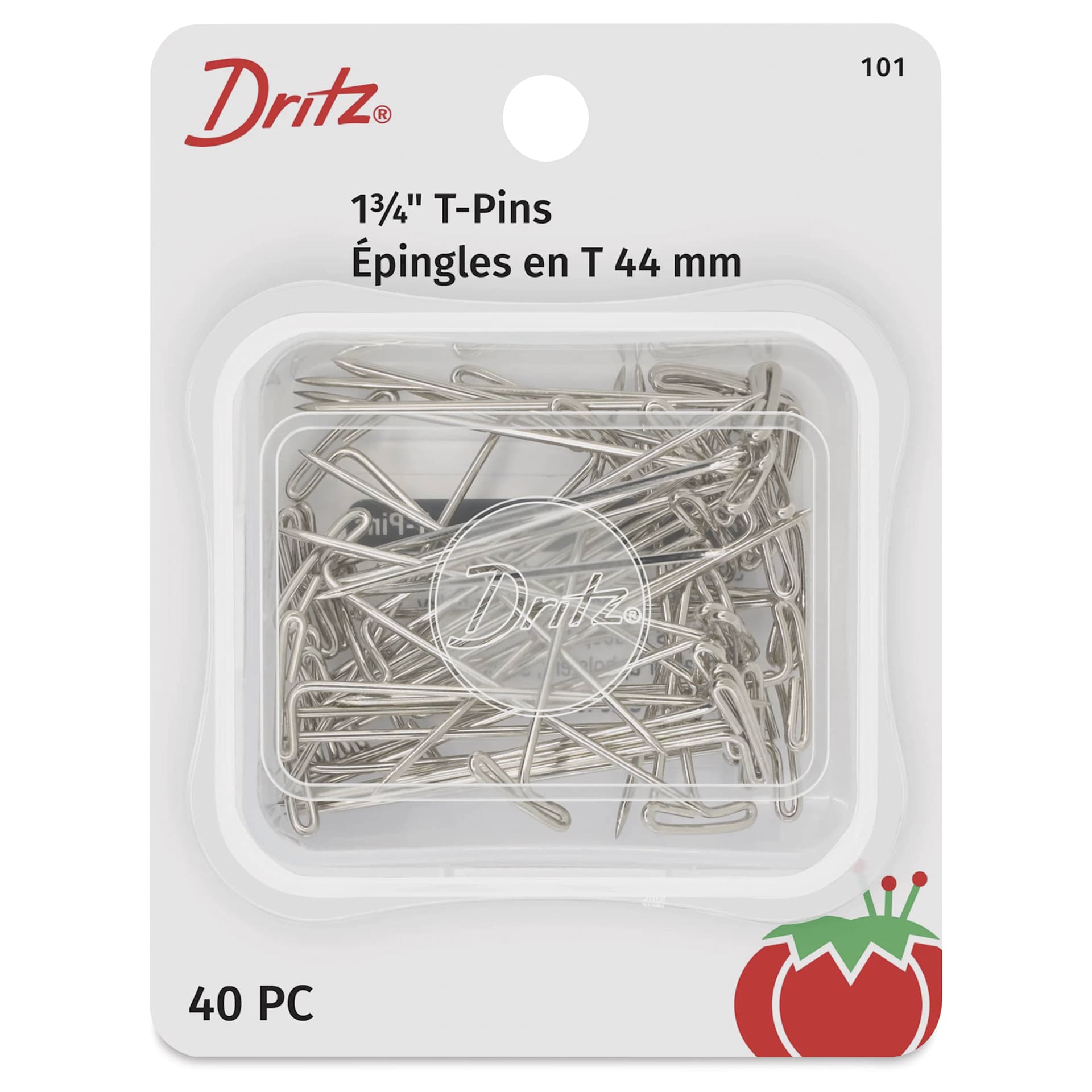 Dritz T-Pins - Pkg of 40, 1-3/4" - front of packaging