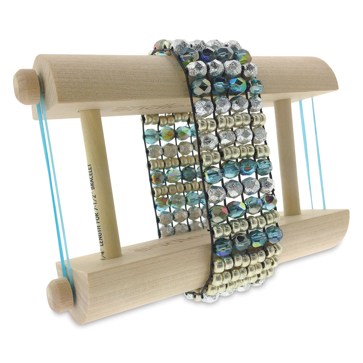 Beadsmith Endless Loom - Angled view of Loom with Beaded Bracelet
