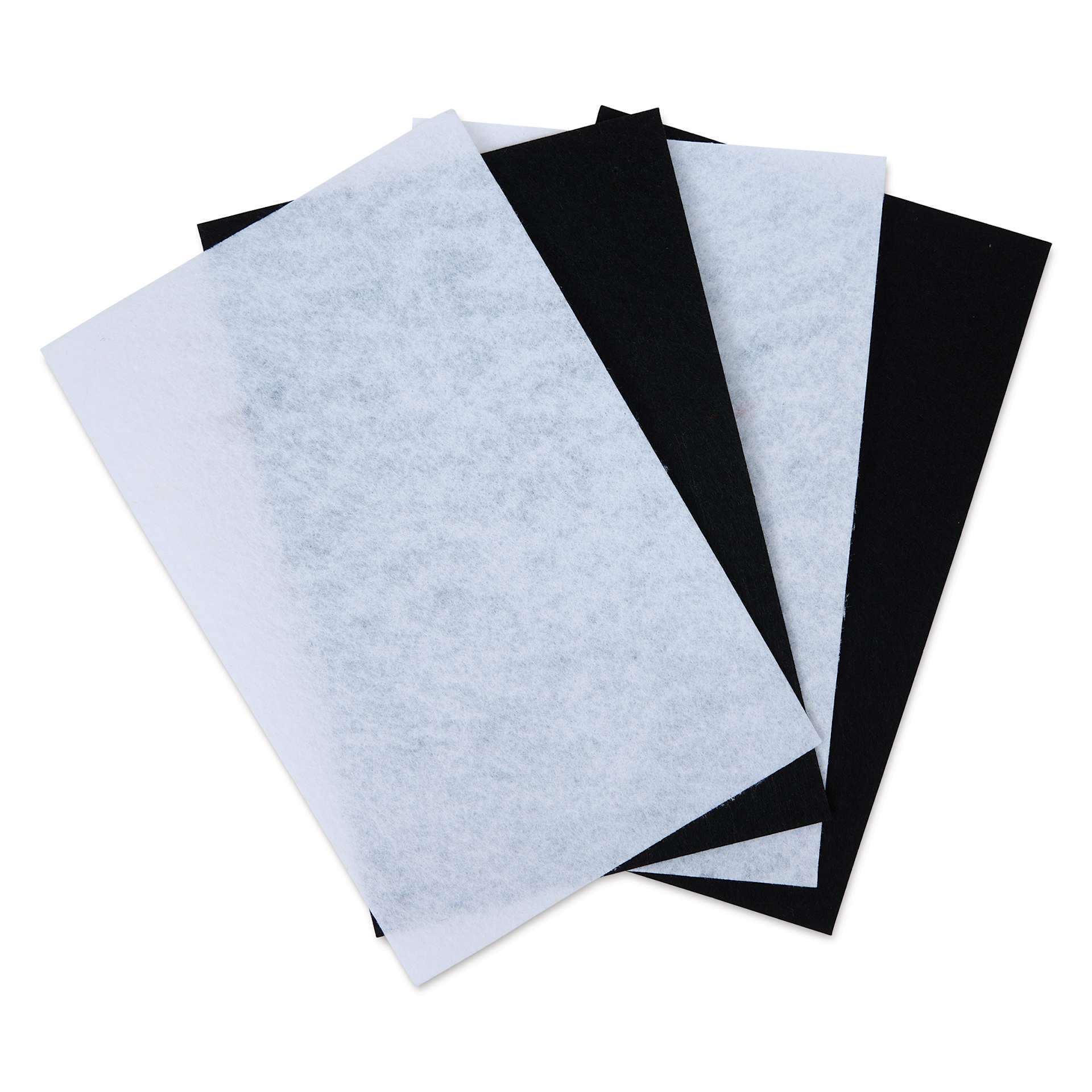 John Bead GoodFelt Beading Foundation - Black and White, 4 Sheets, 5" x 8" out of packaging