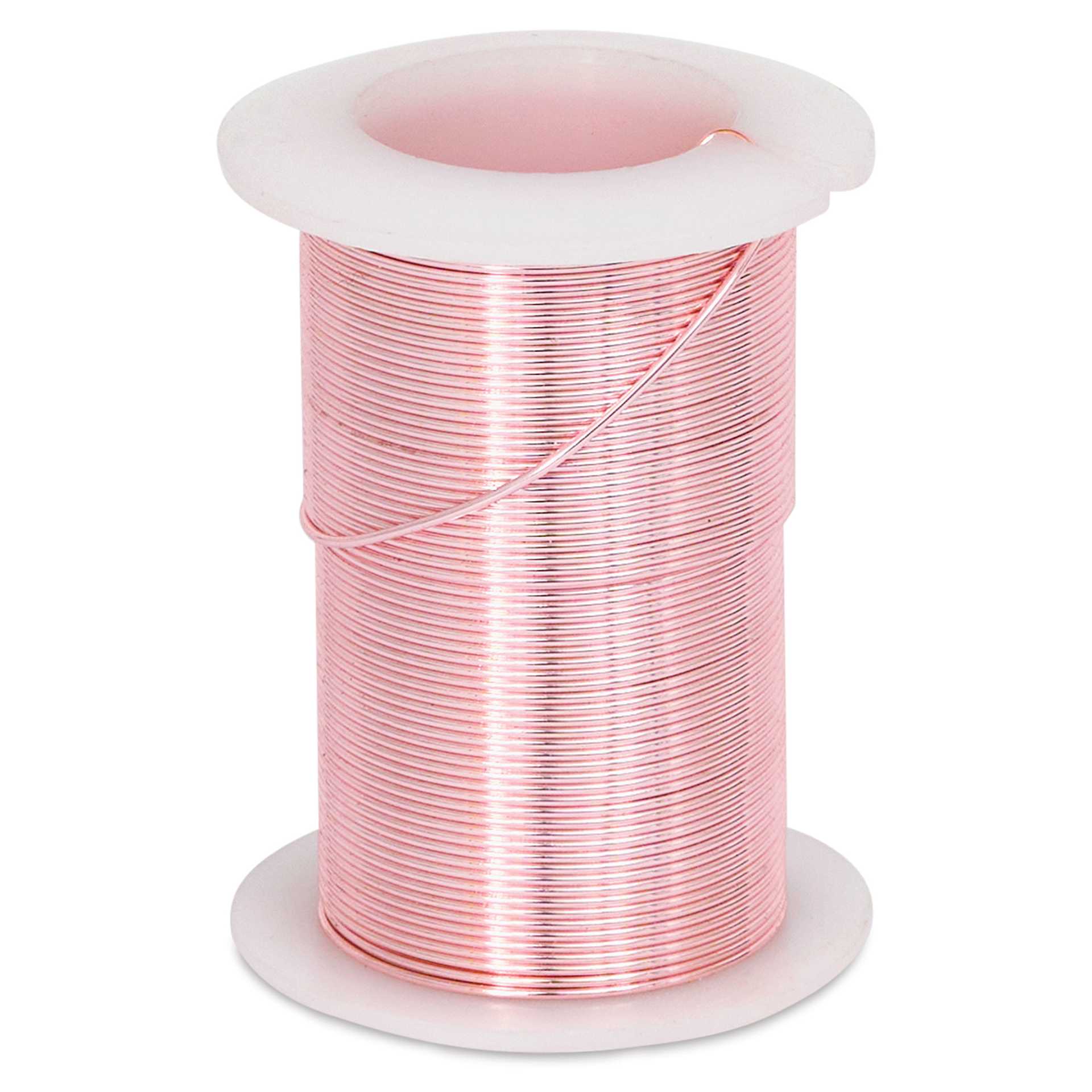 Beadsmith Wire Elements Tarnish-Resistant Wire - Rose Gold, spool in upward position