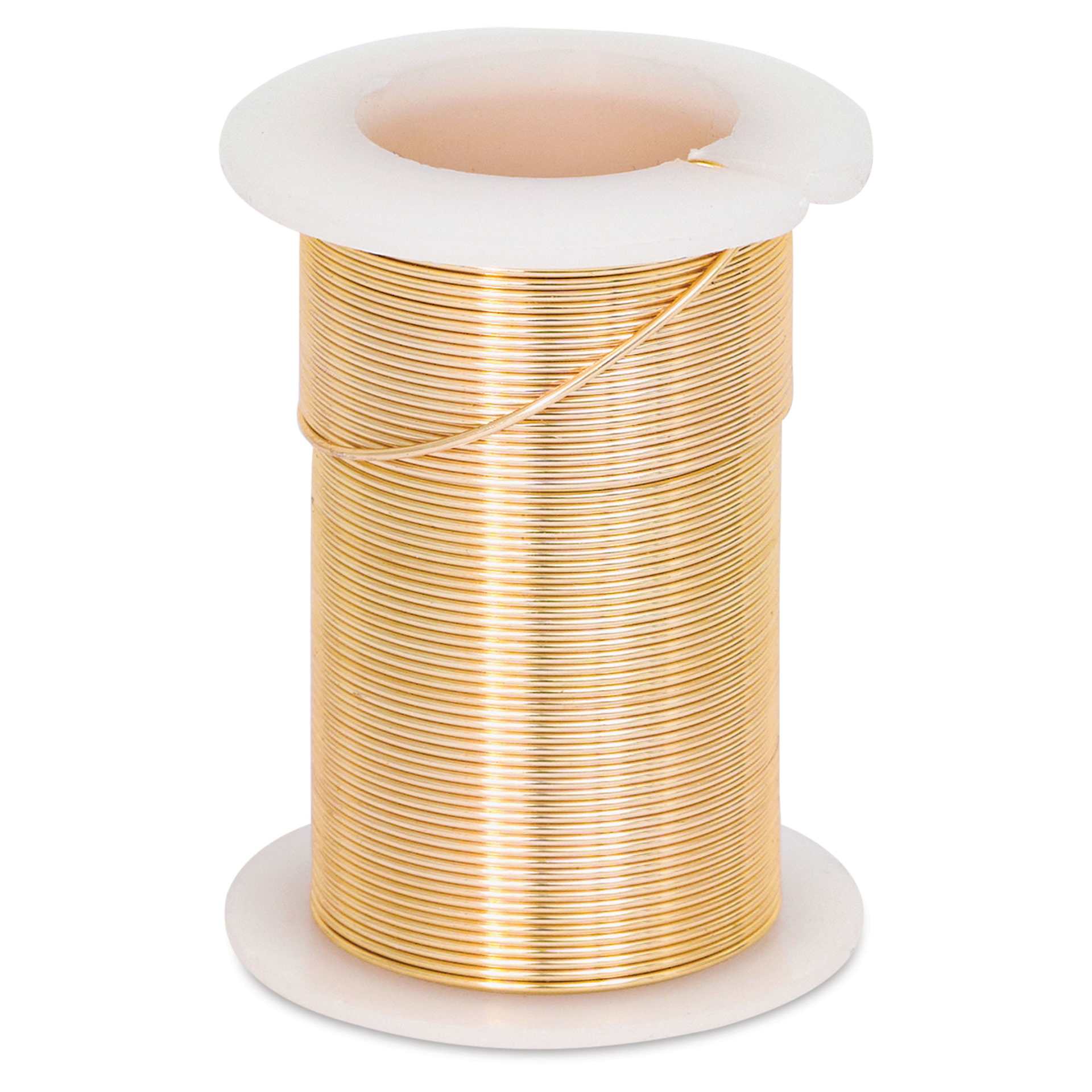 Beadsmith Wire Elements Tarnish-Resistant Wire - Gold, spool in upward position
