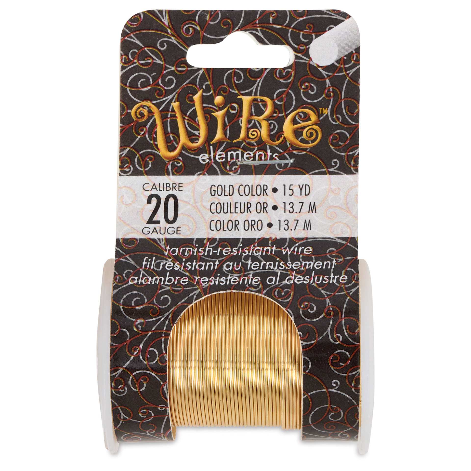 Beadsmith Wire Elements Tarnish-Resistant Wire - Gold, front of the packaging