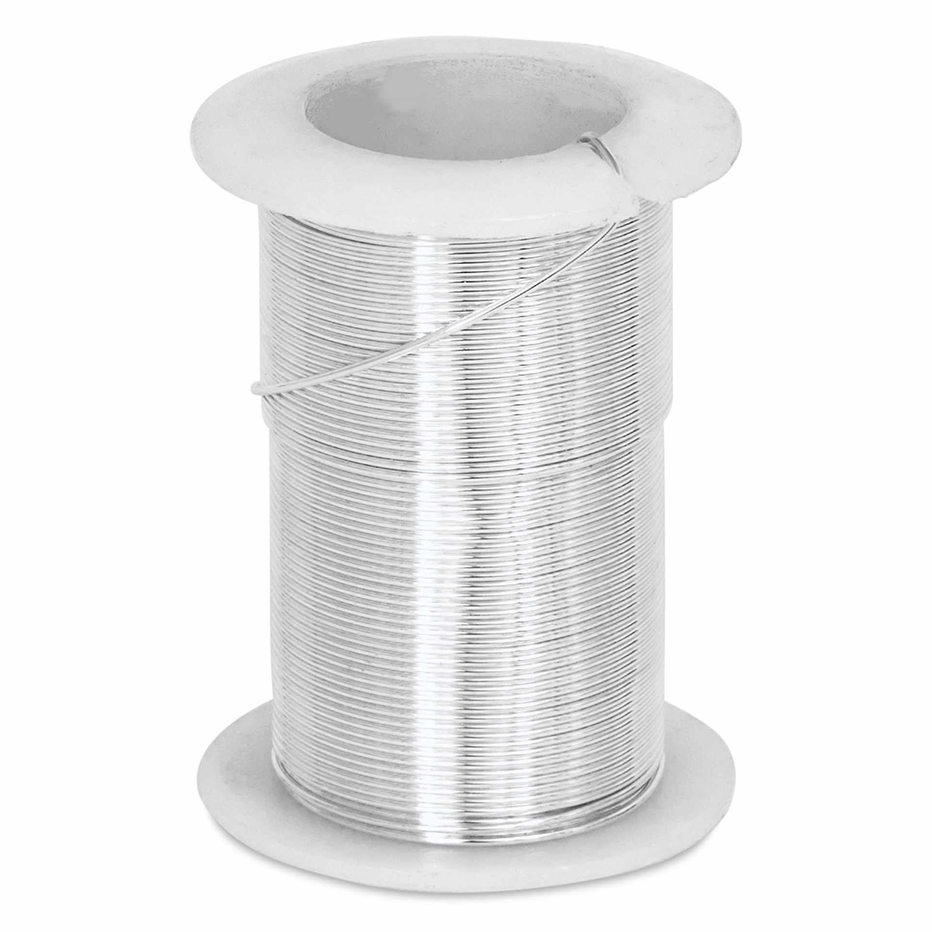 Beadsmith Wire Elements Tarnish-Resistant Wire - Silver, spool in upward position