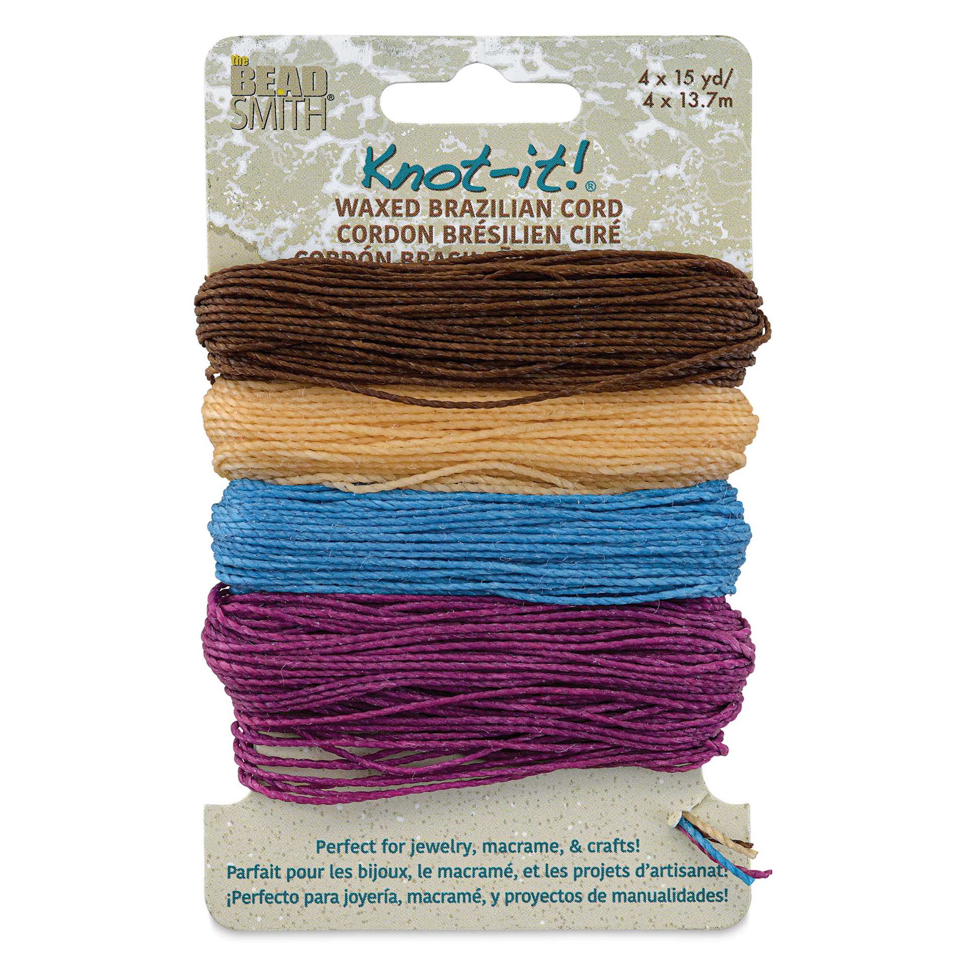 Beadsmith Knot-It Waxed Brazilian Cord - Adventure's Calling, front of the packaging