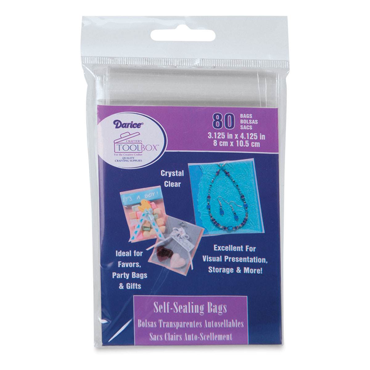 Darice Polybags - Self-Sealing, Pkg of 80, 3-1/8" x 4-1/8"