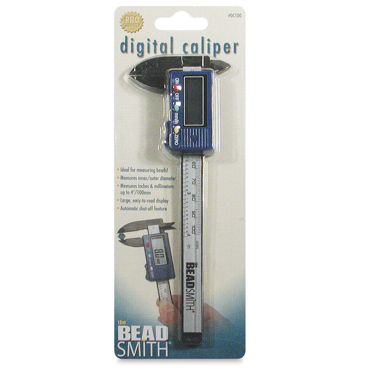 Beadsmith Digital Caliper - Front of Blister Package