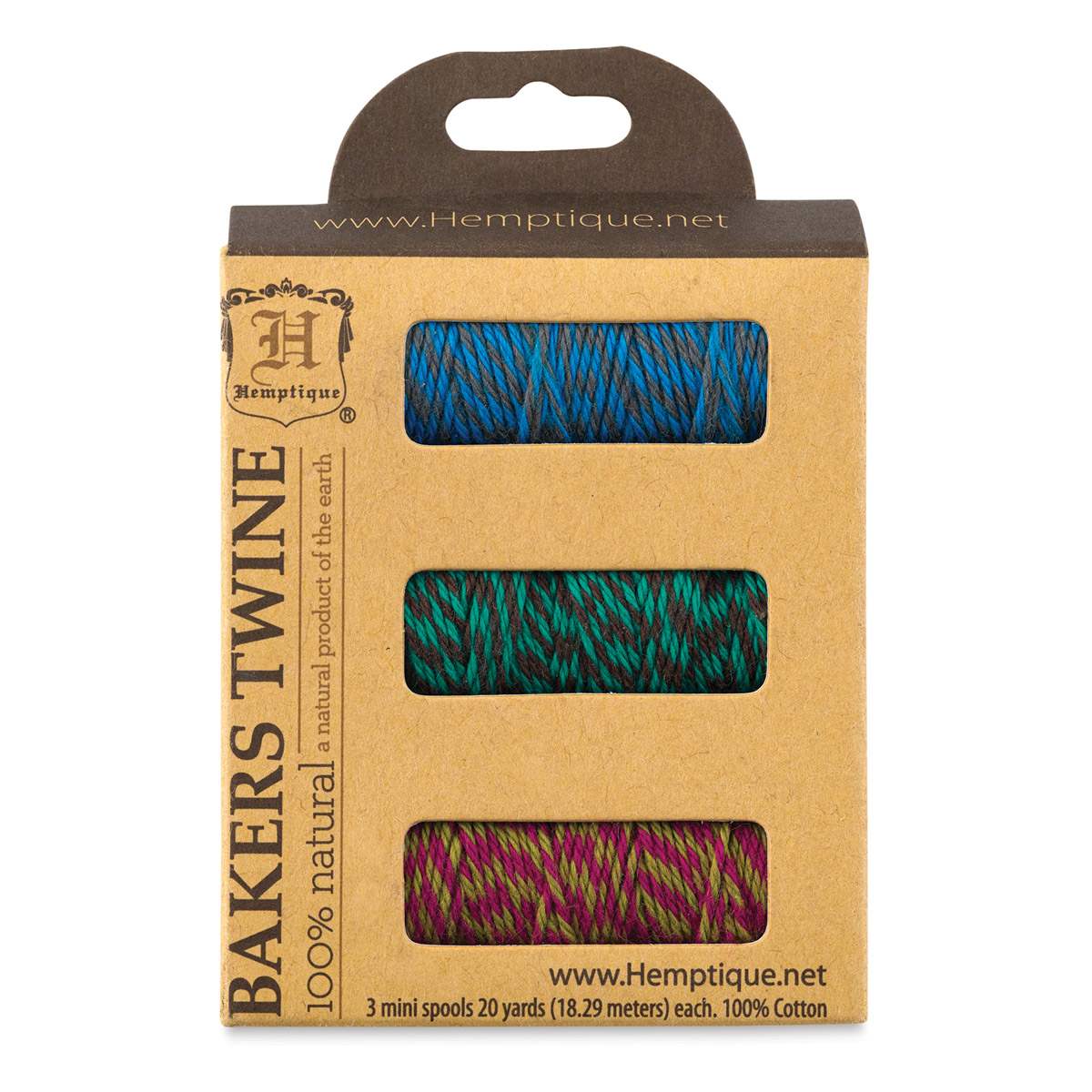 Hemptique Bakers Twine - Jester, Pkg of 3 (In packaging)