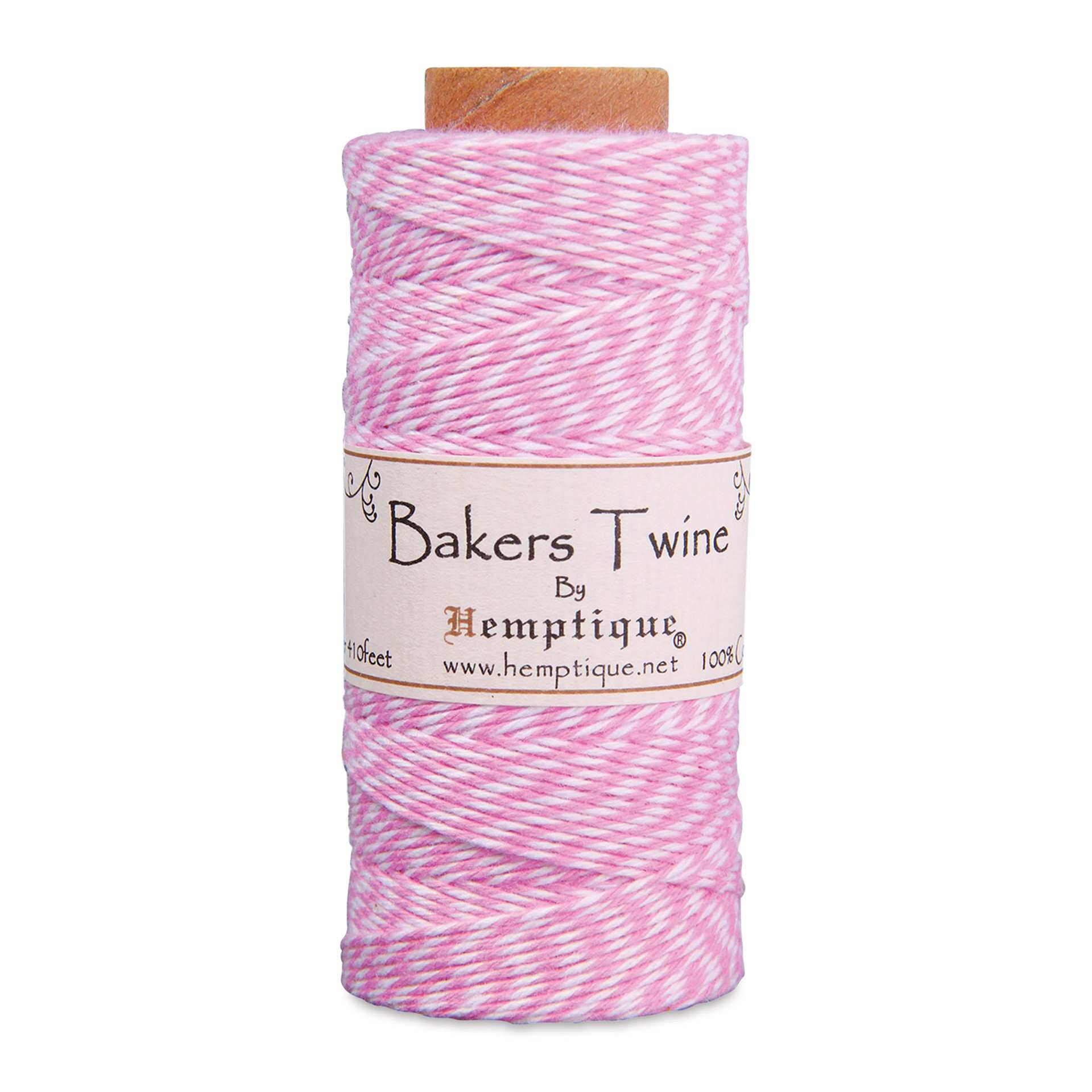 Hemptique Bakers Twine - Light Pink and White, Single Spool