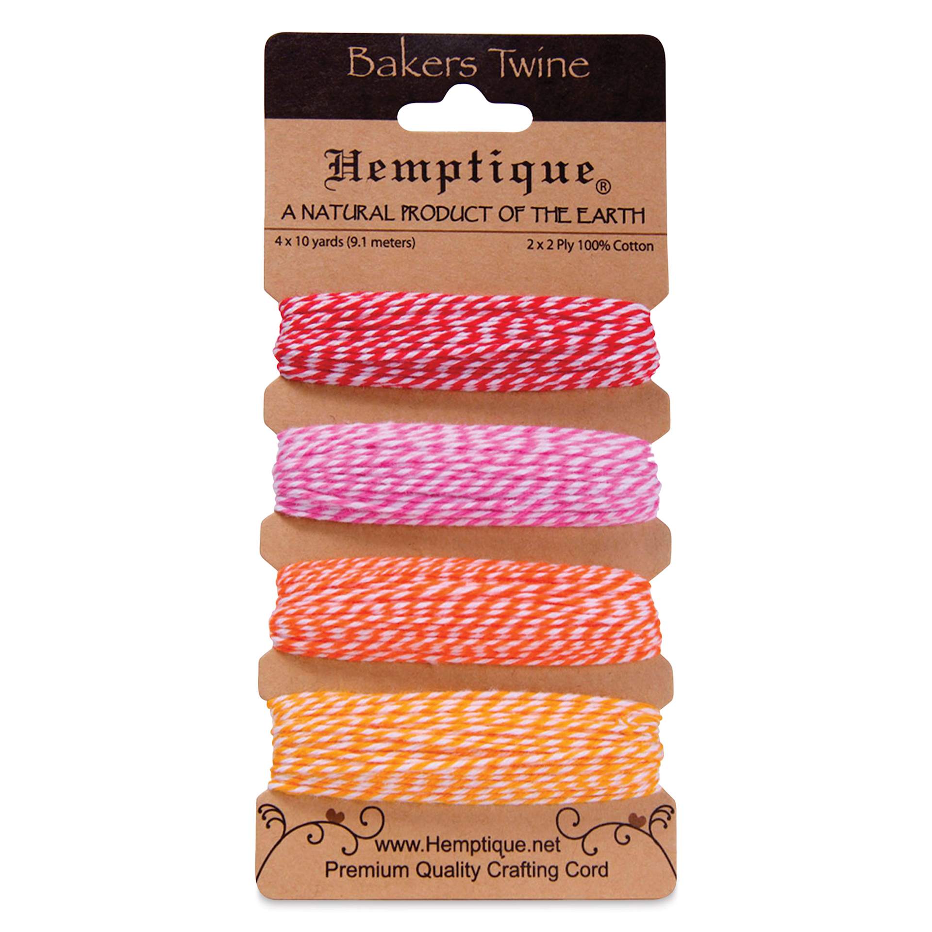 Hemptique Baker's Twine Card - 120 ft, Candy Lane