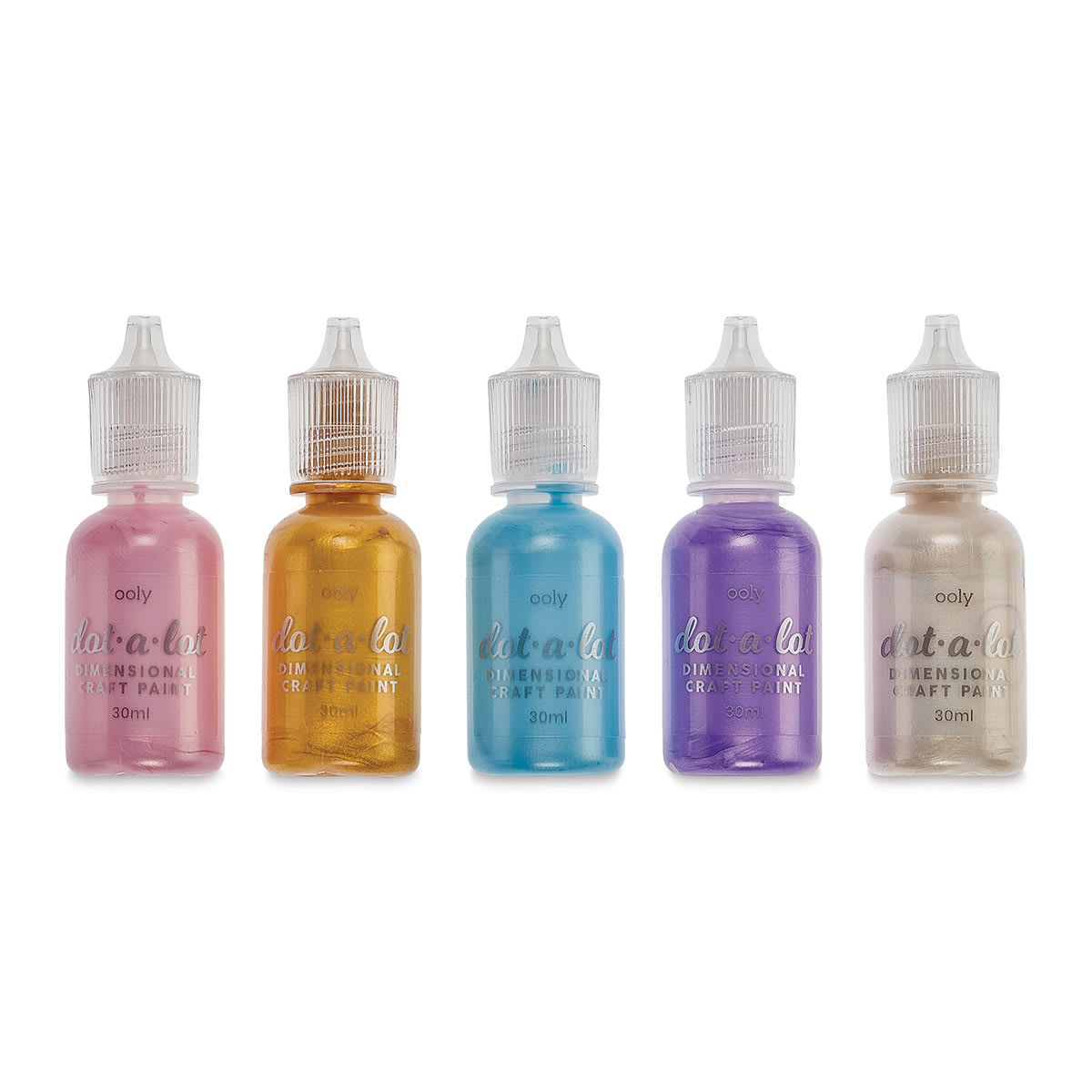 Ooly Dot A Lot Dimensional Craft Paint, Pearlescent, Set of 5 (out of packaging)