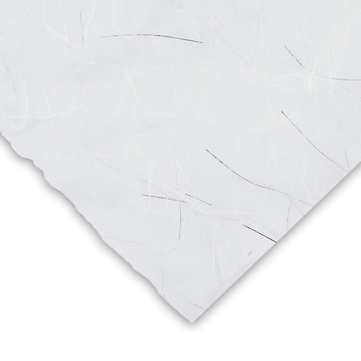 Black Ink Thai Unryu - White with Silver Thread, 25'' x 37''